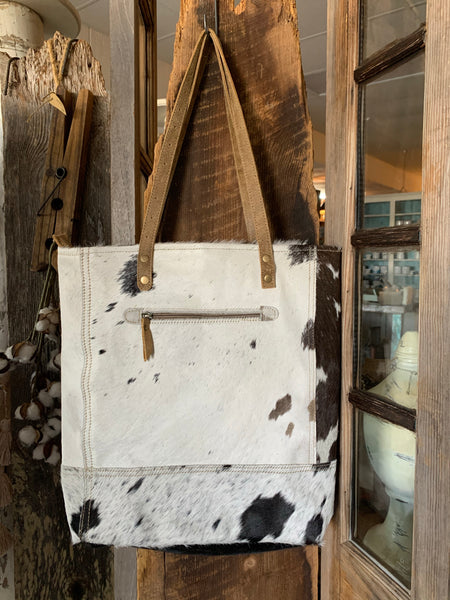 Cow Hide Bag Black and White