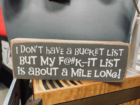 Bucket List Sign