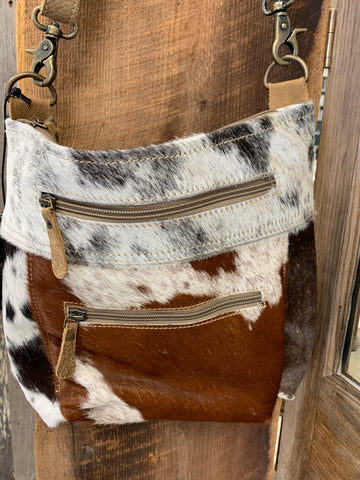 Double Zipper Mulit-Cowhide Shoulder Bag